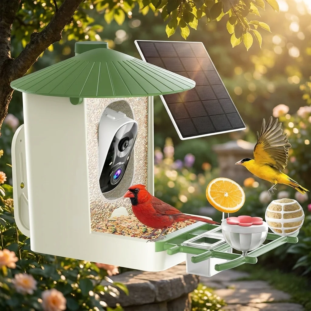 SOLIOM BF08 bird feeder camera side view